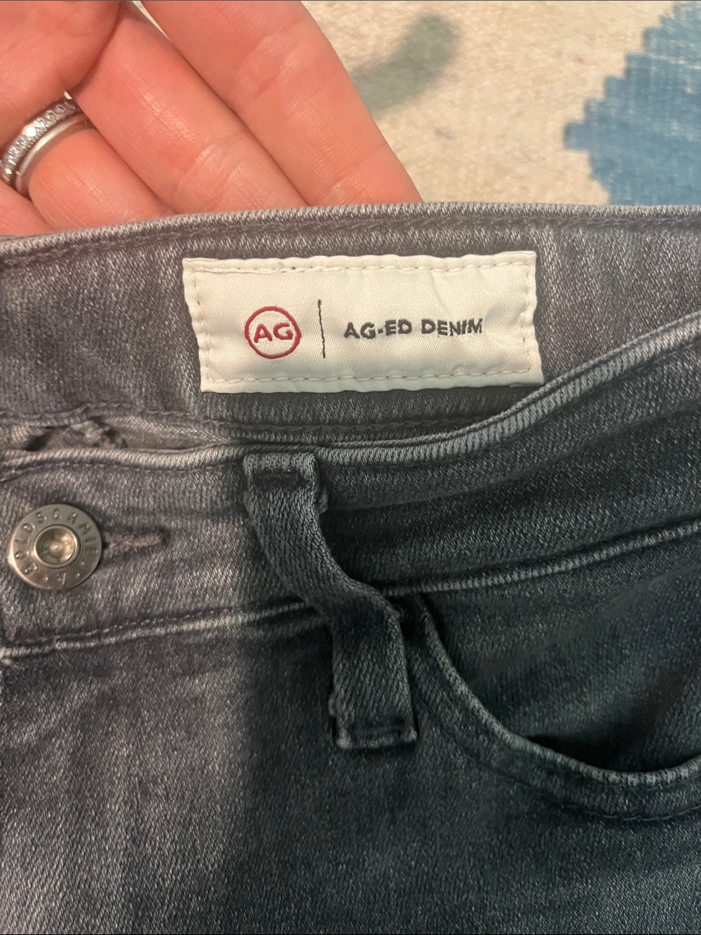 Ag Adriano Goldschmied Grey Mari High Rise Slim Straight Denim Jeans - Picture 2 of 7